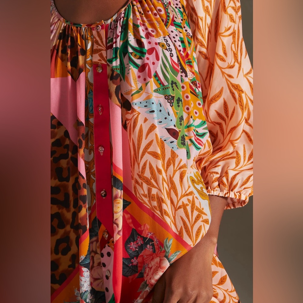 Geisha Designs Collage Midi Dress - Size S (Oversized) - Multicolor - NWT/Flawed - Picture 3 of 12